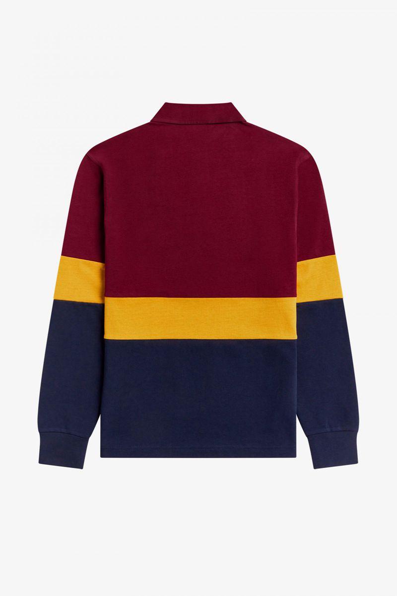 Red Fred Perry Long Sleeve Rugby Men's Shirts | PH 1504ZUTG